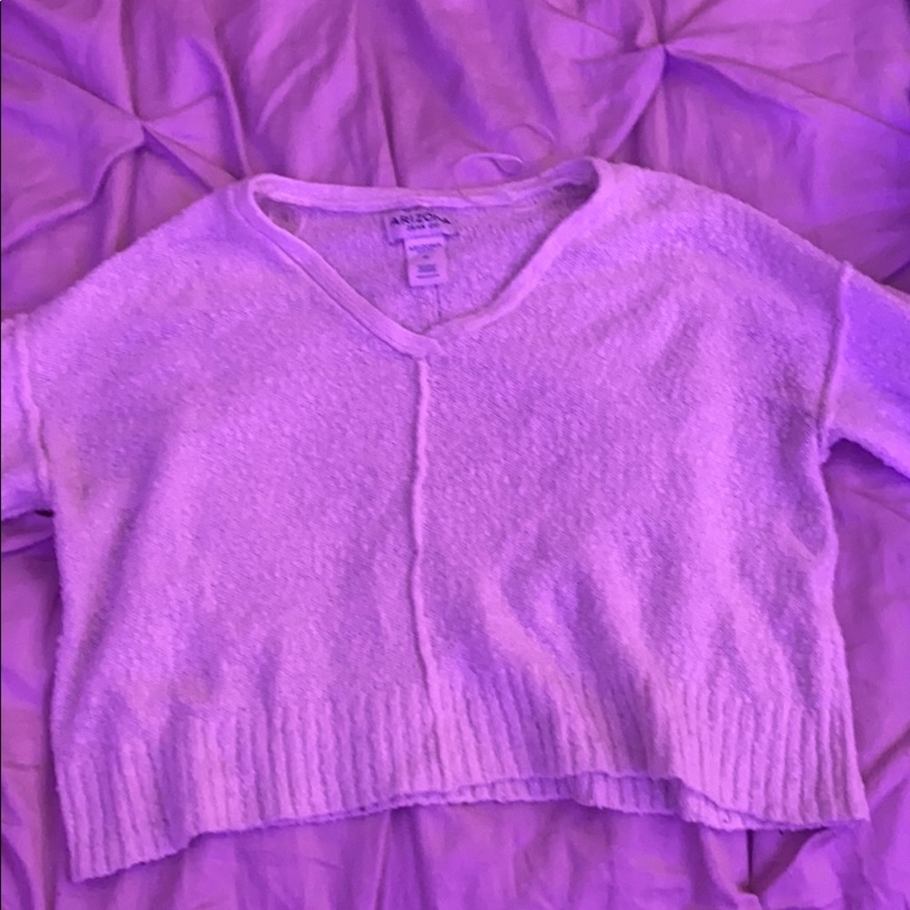 White knitted crop sweater